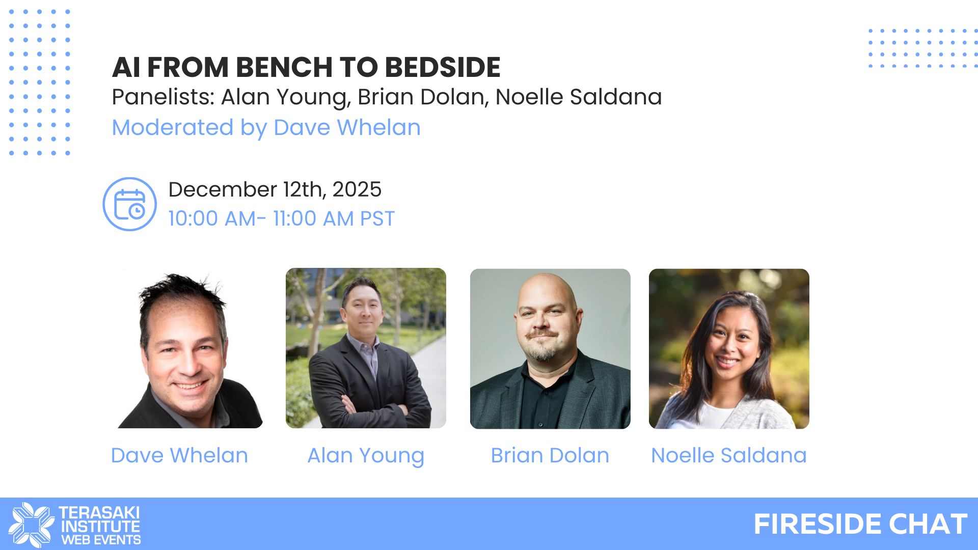 Fireside Chat poster 12/12/2025